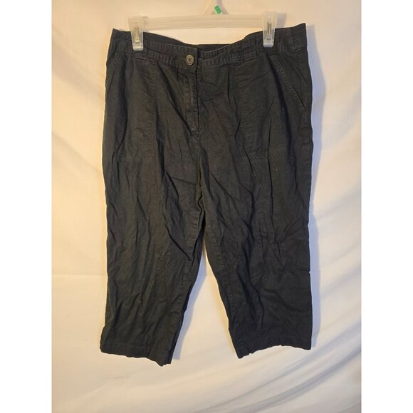 White Stag Womens Capri Cropped Pants Trouser Size 12 Black New NWT Khakis Chino - Picture 1 of 3